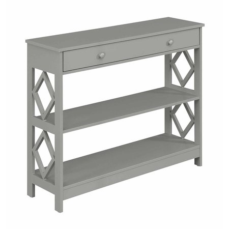 CONVENIENCE CONCEPTS Diamond 1 Drawer Console Table, Gray - 40 x 12 x 31.75 in. HI2540081